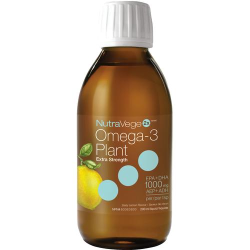 NutraVege™ Omega-3, Plant Based, Extra Strength, Lemon (40 days worth)